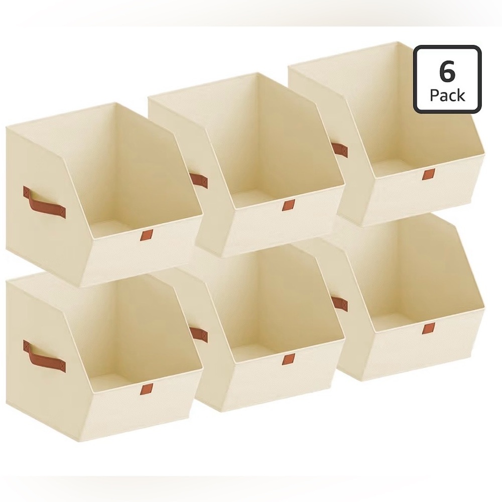 Fabric Closet Storage Cubes - 6 Pack Square Storage Bins